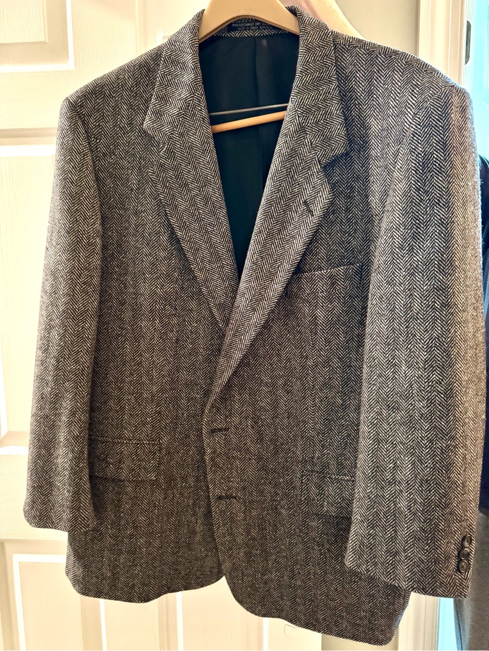 Classic Herringbone Notch Lapel Sport Coat - Gray